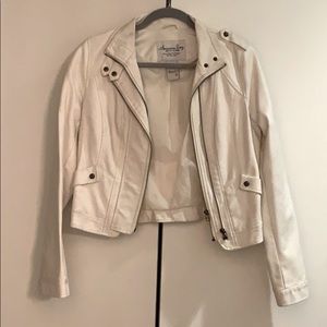 American Rag Cream Faux Leather Jacket